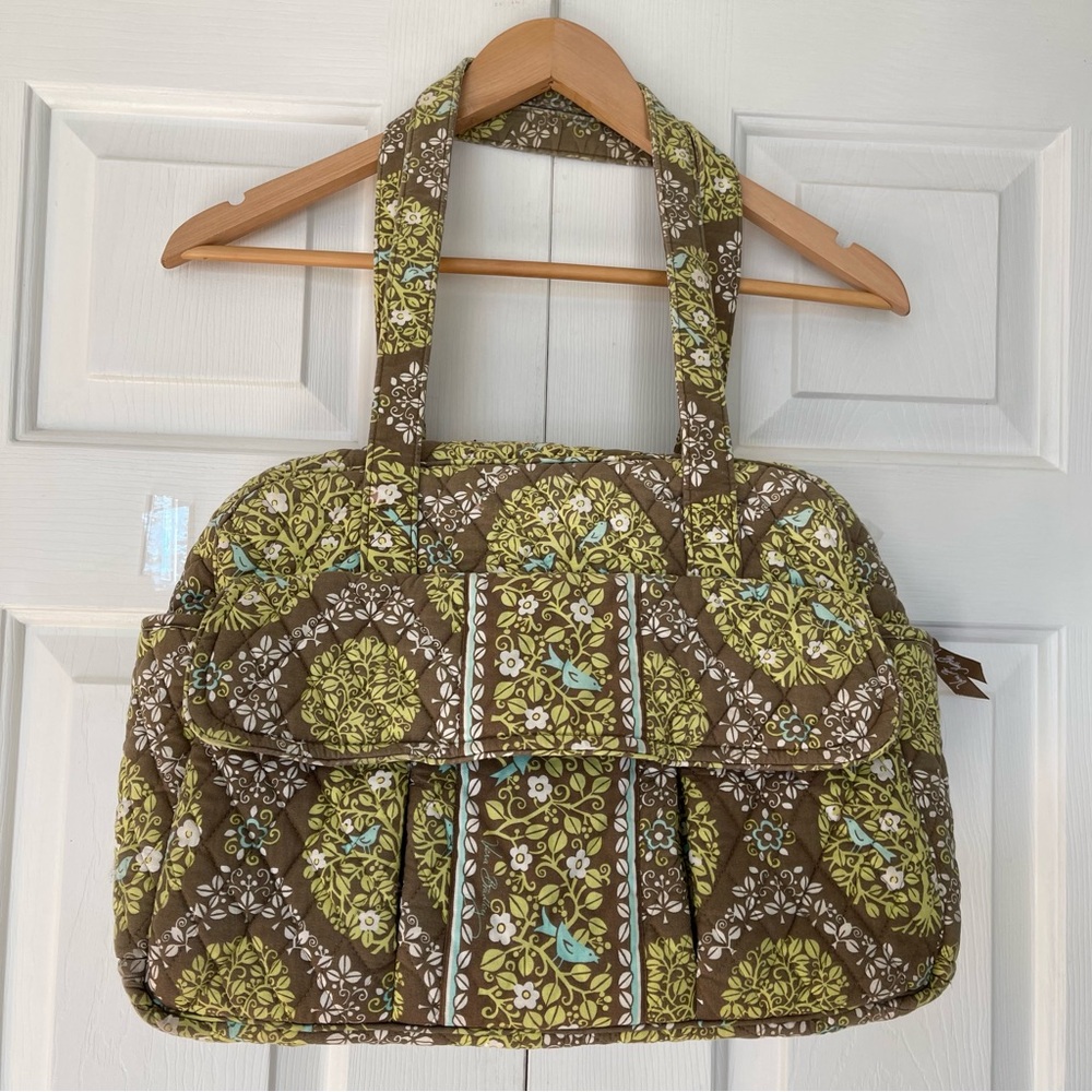Vera Bradley Hummingbird Brown Diaper Bag/Tote